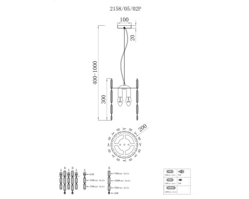 Подвесной светильник Legacy 2158/09/02P Stilfort