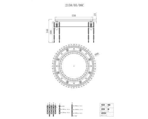 Потолочная люстра Legacy 2158/09/08C Stilfort