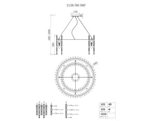 Подвесная люстра Legacy 2158/09/08P Stilfort