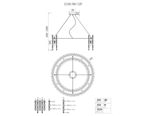 Подвесная люстра Legacy 2158/09/12P Stilfort