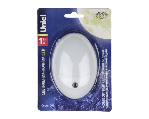 Ночник  DTL-317 Овал/White/Sensor Uniel