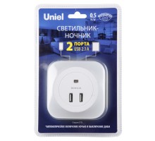 Ночник  DTL-321 White/Sensor/2USB Uniel