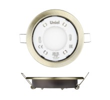 Точечный светильник  GX53/H2 ANTIQUE BRASS 10 PROM Uniel