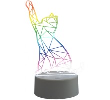 Интерьерная настольная лампа  ULI-M501 RGB/3AAA CATTY/WHITE Uniel