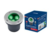 Встраиваемый светильник уличный  ULU-B10A-3W/GREEN IP67 GREY Uniel