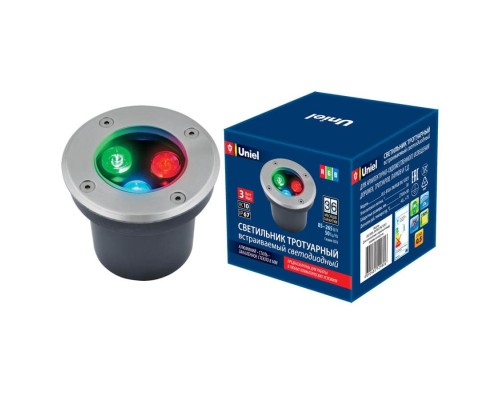 Встраиваемый светильник уличный  ULU-B10A-3W/RGB IP67 GREY Uniel