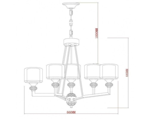 Подвесная люстра Lotus VL1054L05 Vele Luce