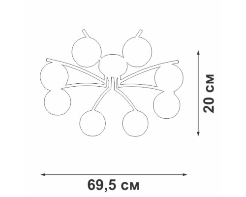Потолочная люстра  V4285-1/8PL Vitaluce
