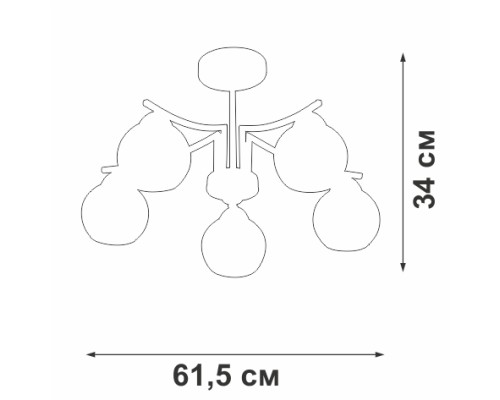Потолочная люстра  V4286-1/5PL Vitaluce