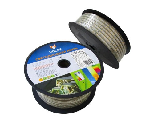 Светодиодная лента  ULS-Q215 5050-30LED/m-14mm-IP67-220V-7,2W/m-25M-RGB бобина Volpe