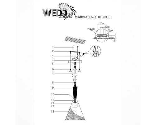 Подвесной светильник Parma 66574.01.09.01 Wedo Light