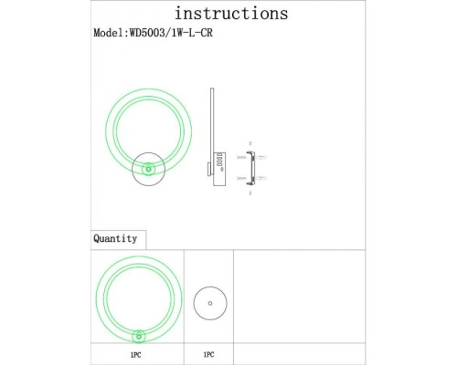 Бра Kamoli WD5003/1W-L-CR Wedo Light