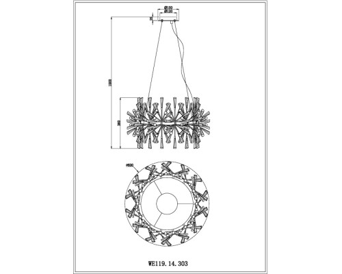 Подвесной светильник Floriane WE119.14.303 Wertmark