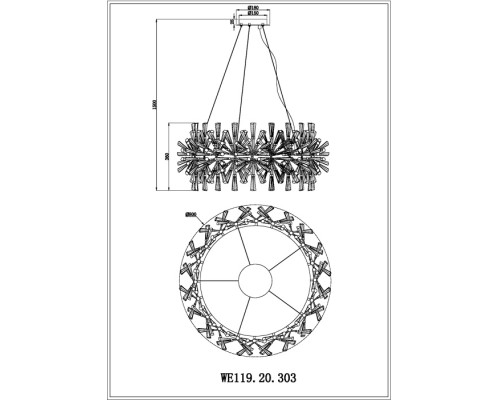 Подвесной светильник Floriane WE119.20.303 Wertmark