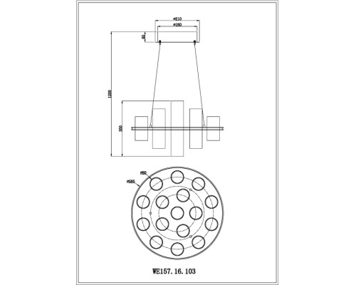Подвесной светильник Paula WE157.16.103 Wertmark