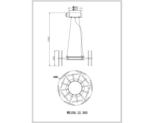 Подвесной светильник Nicola WE159.12.303 Wertmark