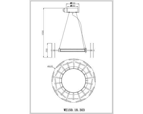 Подвесной светильник Nicola WE159.18.303 Wertmark
