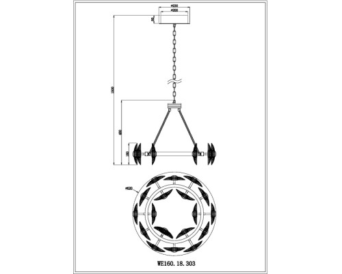 Подвесной светильник Pamela WE160.18.303 Wertmark