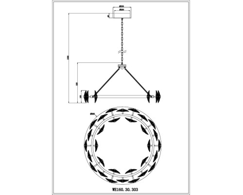 Подвесной светильник Pamela WE160.30.303 Wertmark