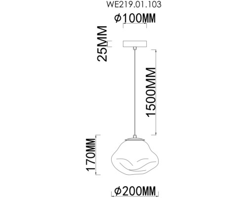 Подвесной светильник Isola WE219.01.103 Wertmark