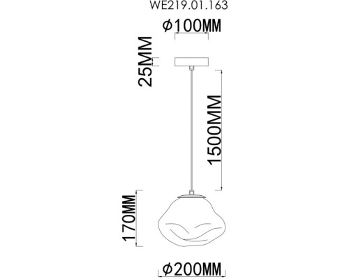 Подвесной светильник Isola WE219.01.163 Wertmark