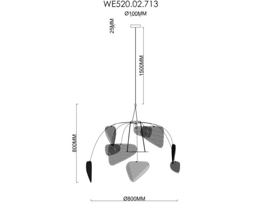 Подвесной светильник Palma WE520.02.713 Wertmark