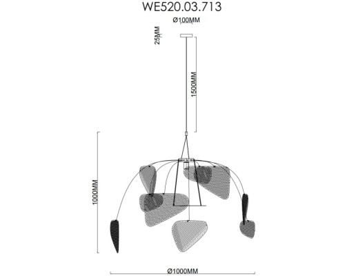 Подвесной светильник Palma WE520.03.713 Wertmark