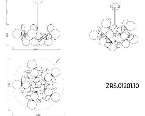 Потолочная люстра Floret ZRS.01201.10 Zortes