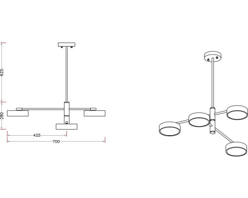 Потолочная люстра Lunar ZRS.01243.04 Zortes