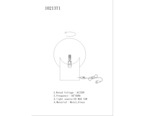 Интерьерная настольная лампа Golden 10213T/1-D200 MGL-WH iLamp