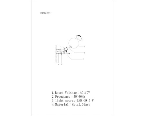 Настенный светильник Golden 10560W/1 WH-GL iLamp