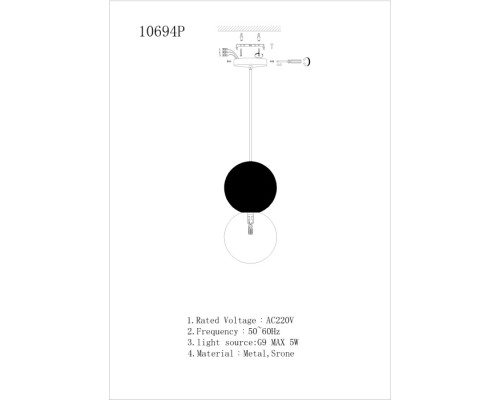 Подвесной светильник Foxtrot 10694P/1-D100 BK-WH iLamp