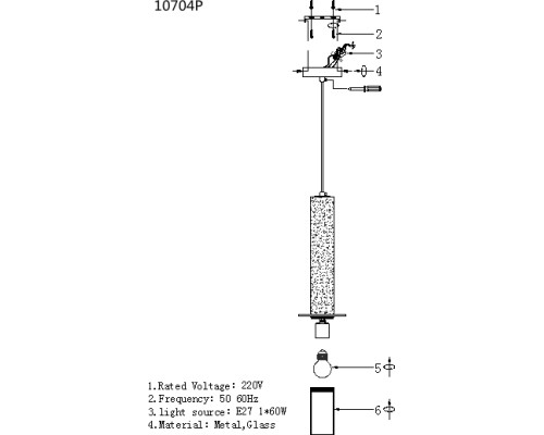 Подвесной светильник Lofty 10704P/1-D150 BK-GR iLamp