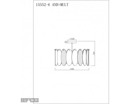 Потолочная люстра Dolce 15552-6 ANB+MULT iLamp
