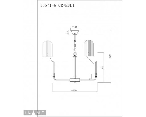 Подвесная люстра Dolce 15571-6 CR+MULT iLamp