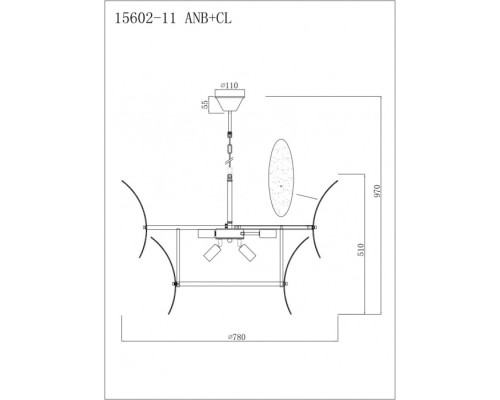Подвесная люстра Gramercy 15602-11 ANB+CL iLamp