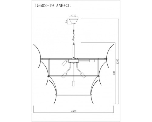 Подвесная люстра Gramercy 15602-19 ANB+CL iLamp