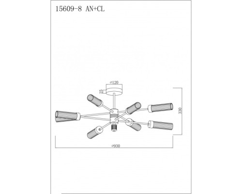 Потолочная люстра Evolution 15609-8 AN+CL iLamp