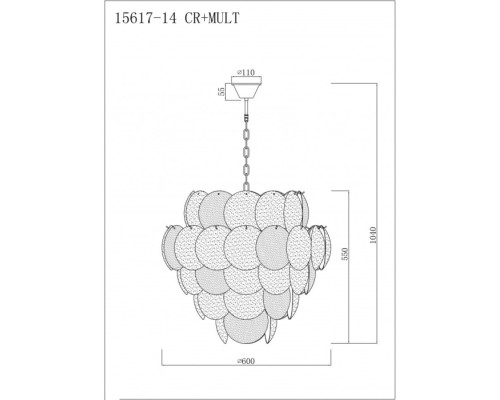 Подвесная люстра Rivoli 15617-14 CR+MULT iLamp