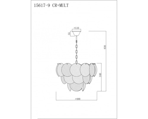 Подвесная люстра Rivoli 15617-9 CR+MULT iLamp