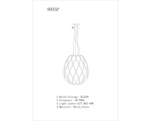 Подвесной светильник Cento 9935P/1-D300 CL iLamp