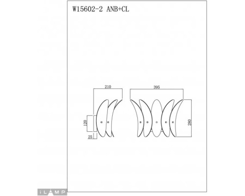 Бра Gramercy W15602-2 ANB+CL iLamp