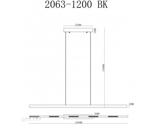 Подвесной светильник Vision 2063-1200 BK iLedex