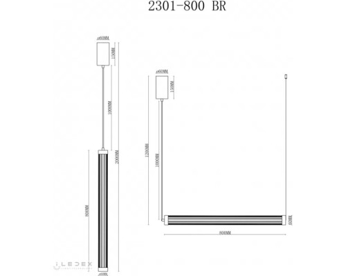 Подвесной светильник Rocks 2301-800 BR iLedex