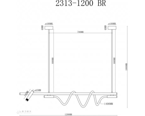 Подвесной светильник Cross 2313-1200 BR iLedex