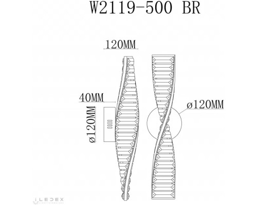 Бра Woodstock W2119-500 BR iLedex
