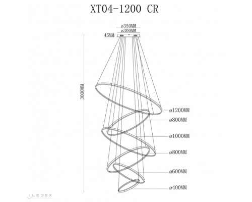 Подвесной светильник Axis XT04-D1200 CR iLedex