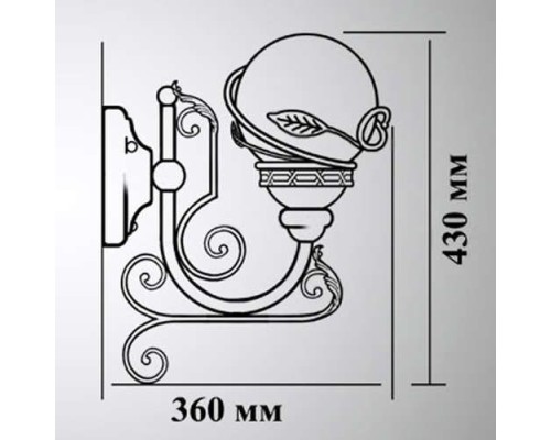 Настенный фонарь уличный Галактика 30-002-ЧЗ Кузнечное дело