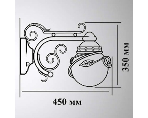 Настенный фонарь уличный Галактика 31-002-ЧЗ Кузнечное дело