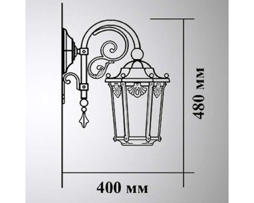 Настенный фонарь уличный Ретро 35-001-ЧЗ Кузнечное дело